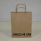 25 Bolsas de papel asa rizada 14X21+8CM