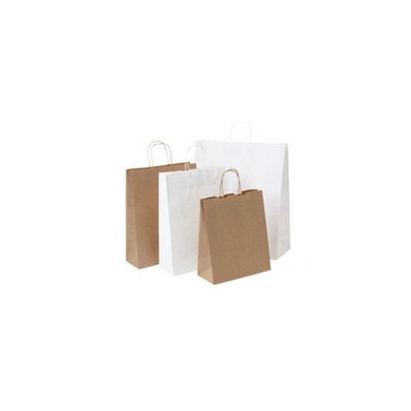 25 BOLSAS DE PAPEL ASA RIZADA 32X42X12cm