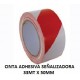 CINTA ADHESIVA SEÑALIZADORA 33MTX50MM BICOLOR B/R