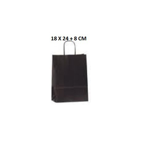 25 BOLSAS DE PAPEL ASA RIZADA 18X24+8CM