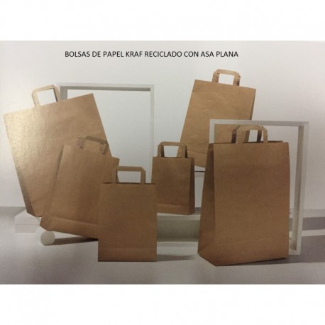 25 BOLSAS DE PAPEL ASA PLANA 27X36+12CM